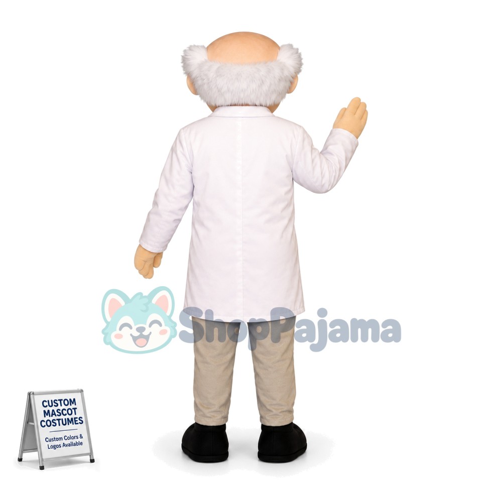 Knowledgeable Old Bald Expert Mascot Costume