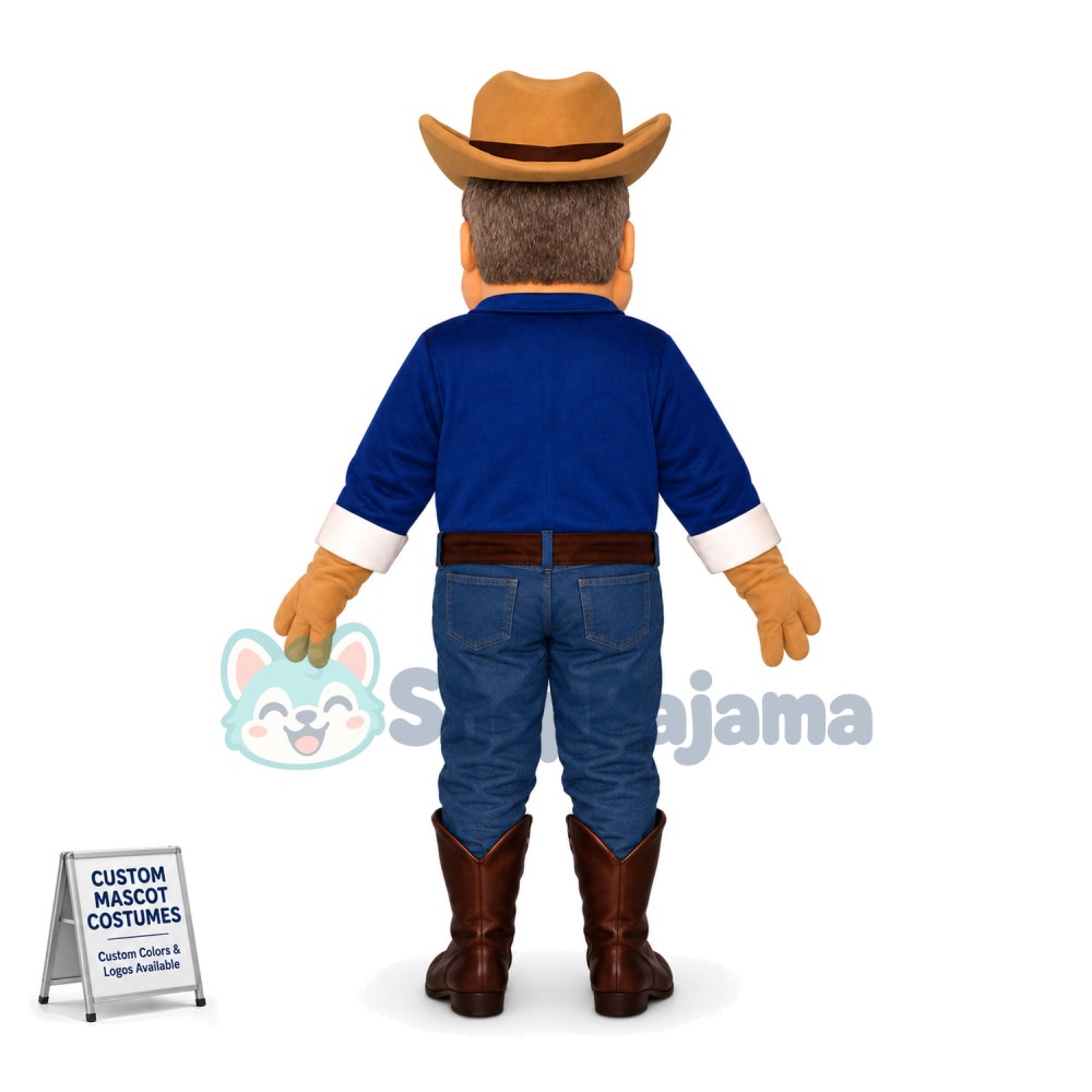 Blue Eyes Foreign Farmer Mascot Costume