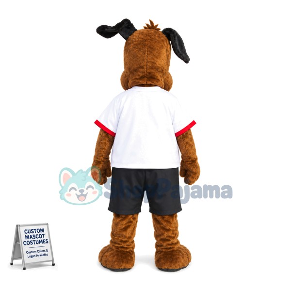 Adult Size Brown Dog In Shirt Mascot Costume