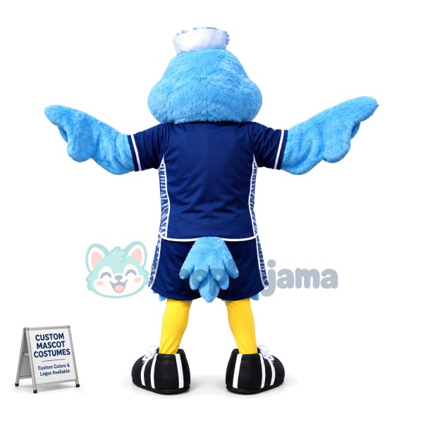 Active Blue Fat-headed Bird Mascot Costume