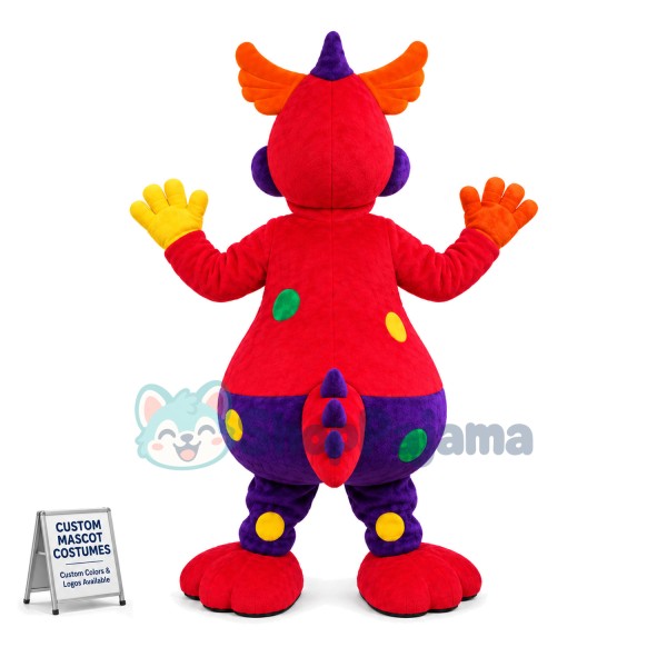 Vivid Bright Colored Dragon Mascot Costume