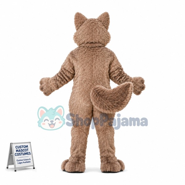 Alert Blue-eyed Wolfhound Mascot Costume