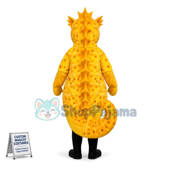Spotted Yellow Seahorse Mascot Costume