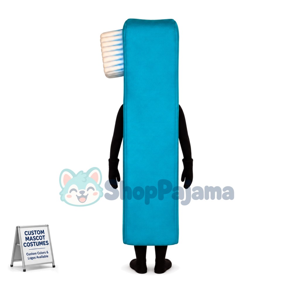 Blue Toothbrush With Small Brush Head Mascot Costume
