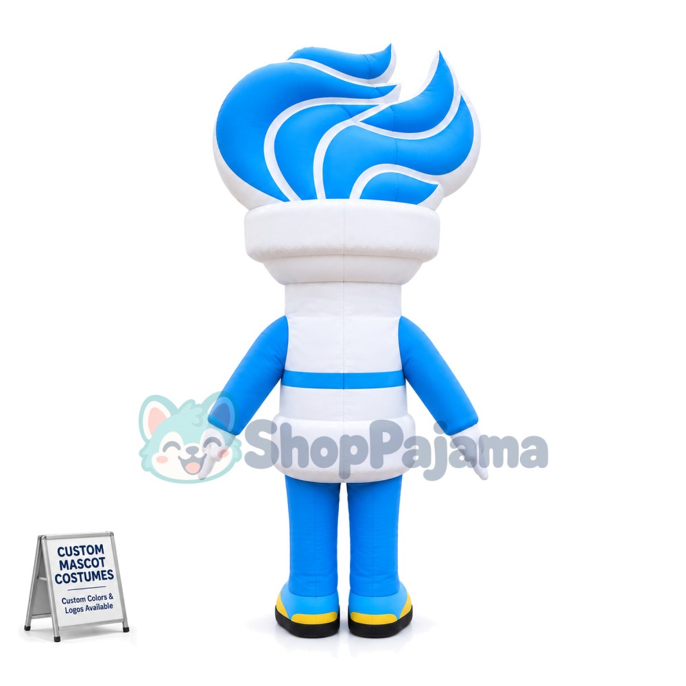 Inflatable Blue Torch Mascot Costume