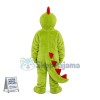 Adult Plush Green & Red Dinosaur Mascot Costume