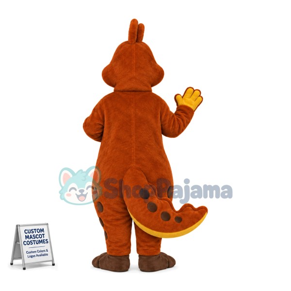 Brown Dinosaur With Spots Mascot Costume