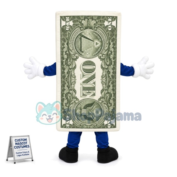 Cartoon Style Paper Money Mascot Costume