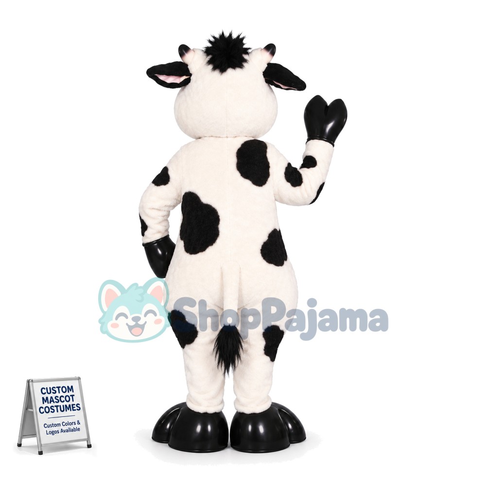 The Cow With Tag Necklace Mascot Costume