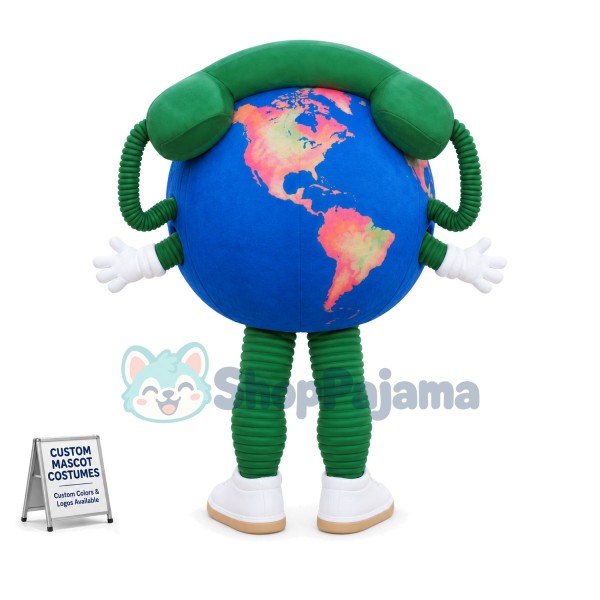 The Globe Connected To Telephone Mascot Costume