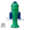 Green Carp Wearing Hat Mascot Costume