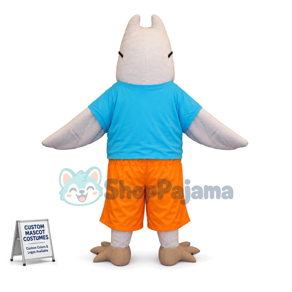 White Shortsighted Owl Mascot Costume