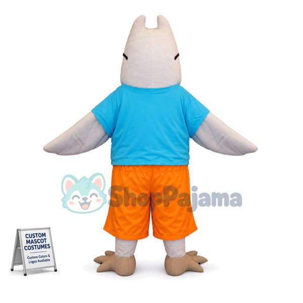White Shortsighted Owl Mascot Costume