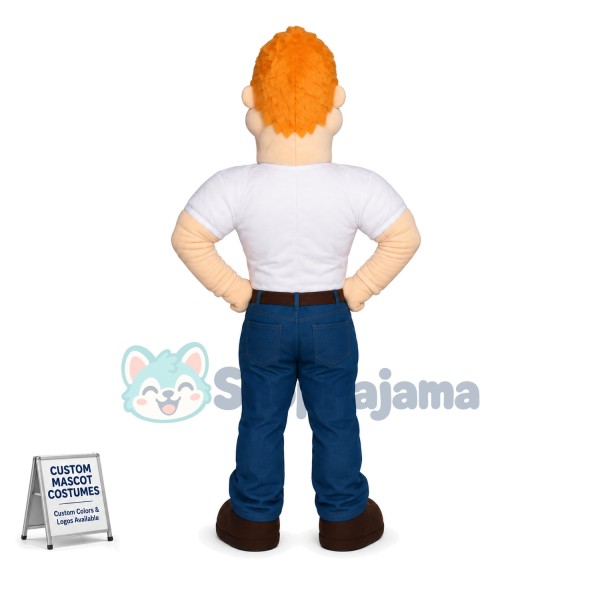 Foreign Bodybuilder With Blonde Hair Mascot Costume