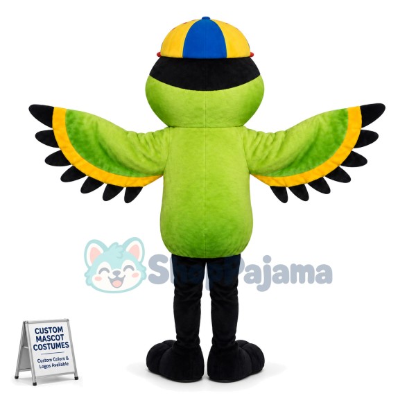 Kingfisher Wearing Cap Mascot Costume