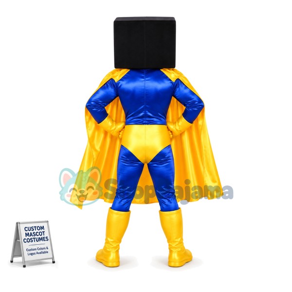 Box Superman With Yellow Underwear Mascot Costume