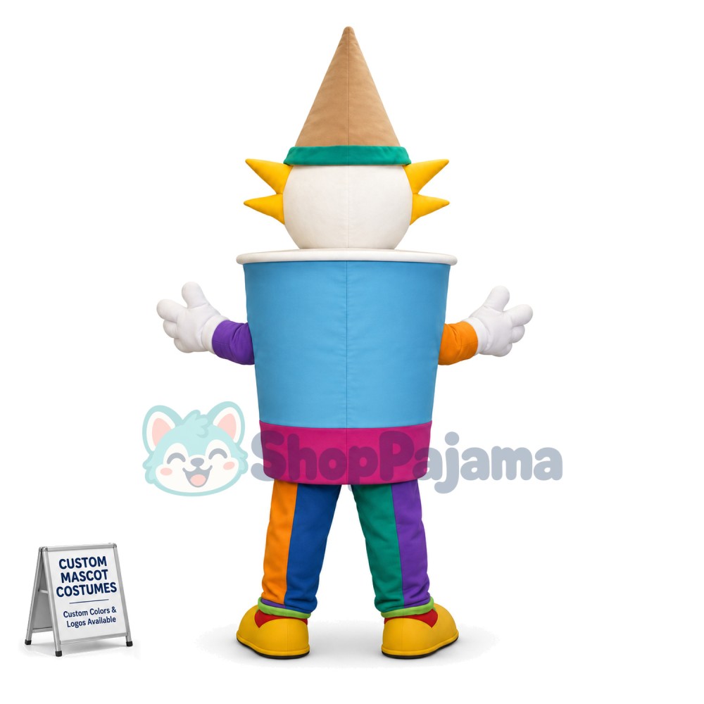 Carton Ice Cream Clown Mascot Costume