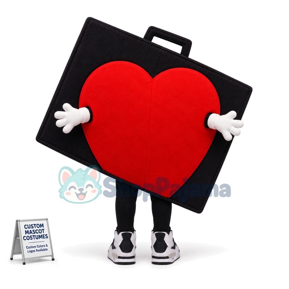 Black & Red Briefcase Mascot Costume