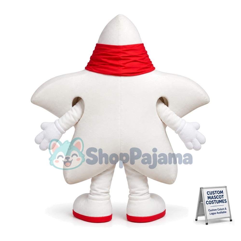 Breathable White Cartoon Star Mascot Costume