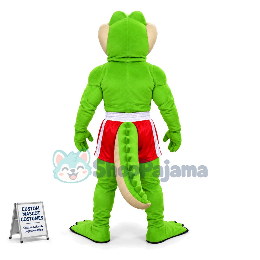 Fighter Green Muscle Snake Mascot Costume