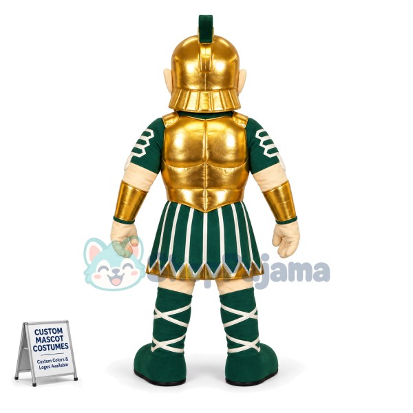 Valorous Warrior In Golden Armor Mascot Costume
