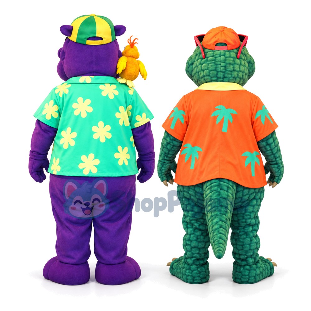 Beach Dinosaur On Vacation Mascot Costume
