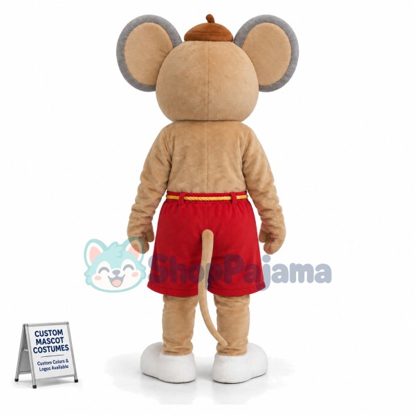 The Mouse In Lace-up Pants Mascot Costume
