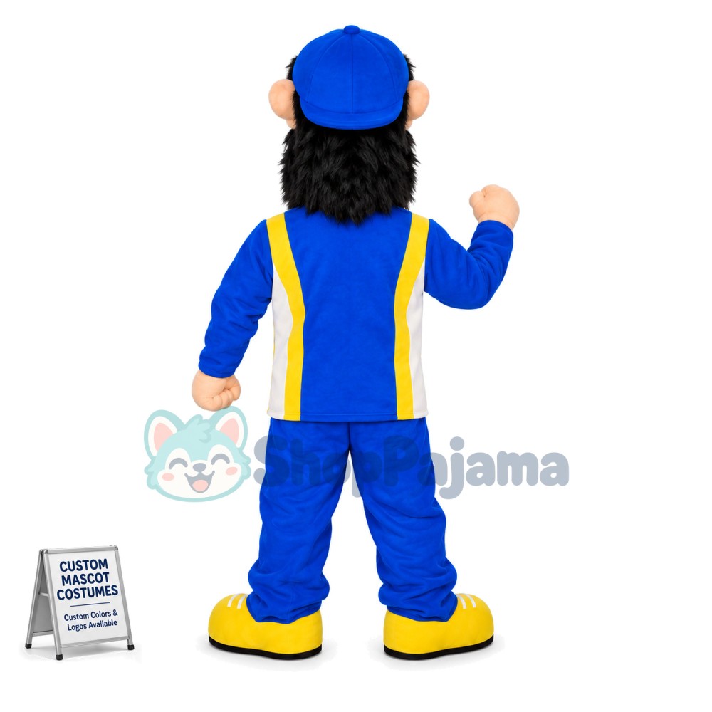 Bearded Man With Strong Physique Mascot Costume