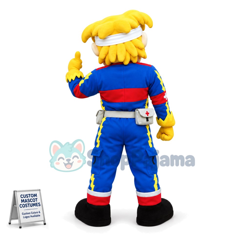 Ambulance Worker Wearing Red Cross Turban Mascot Costume