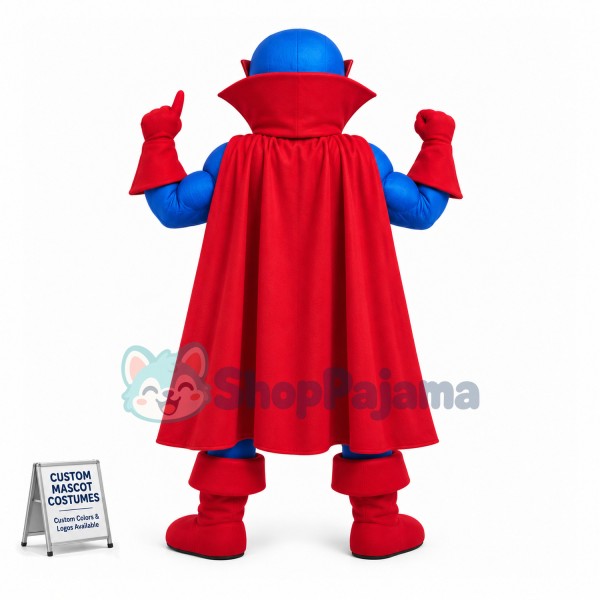 Superhero With Full Muscles Mascot Costume