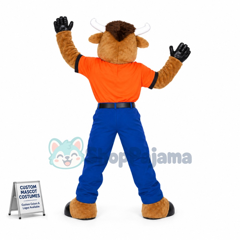 Athlete Bull Wearing Nose Ring Mascot Costume