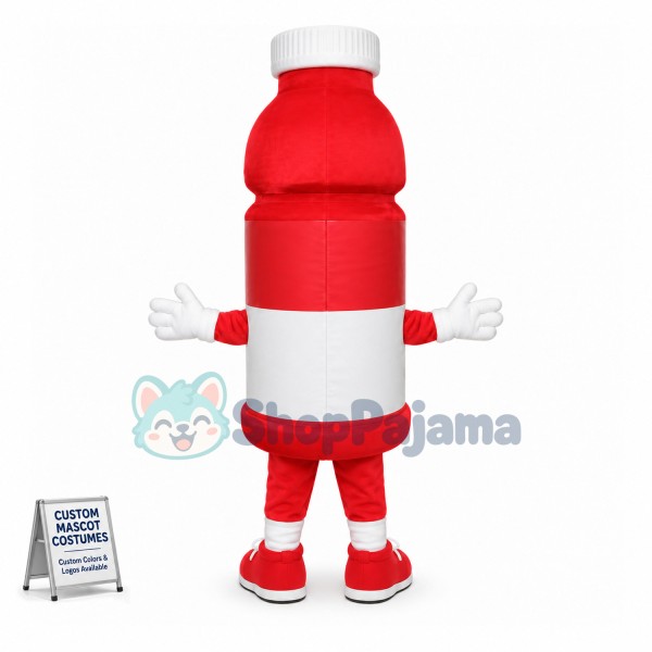 Red Bottle of Vitamin Drink Mascot Costume
