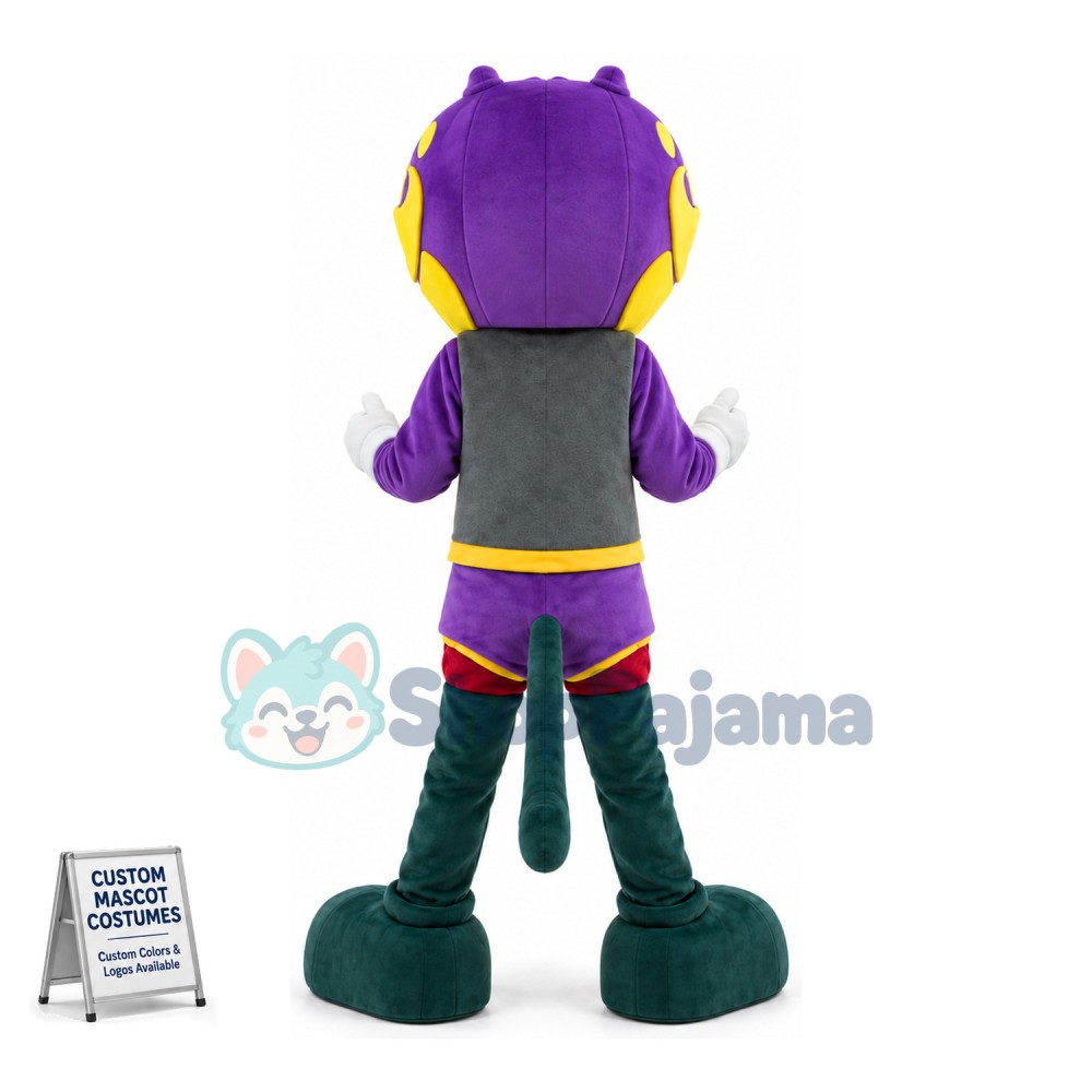 Alien Creature With Detective Helmet Mascot Costume