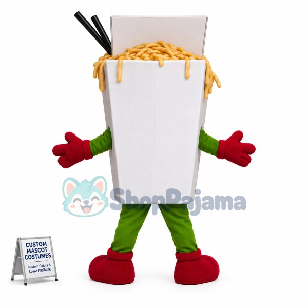 Box Full of Cooked Noodles Mascot Costume