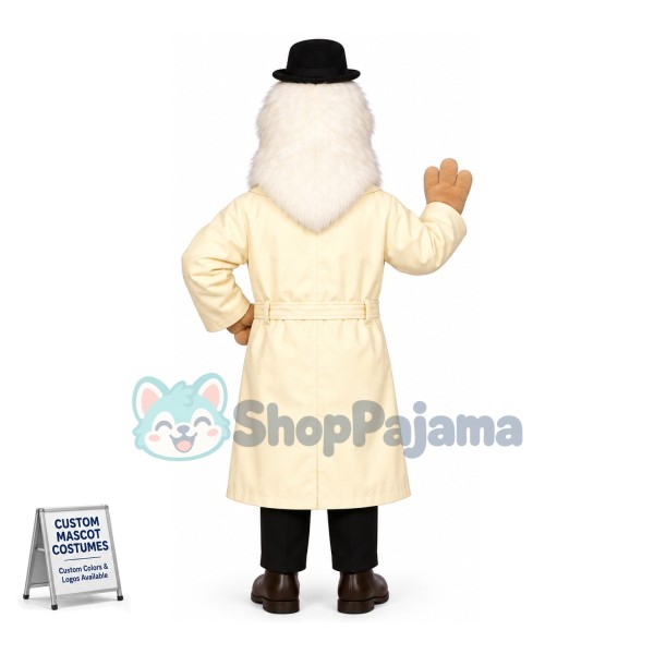 Thick Beard Old Man Mascot Costume