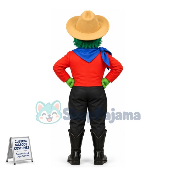 Distinct Green Scarecrow Mascot Costume
