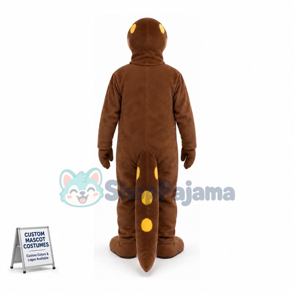 Thin Brown Spotted Dinosaur Mascot Costume
