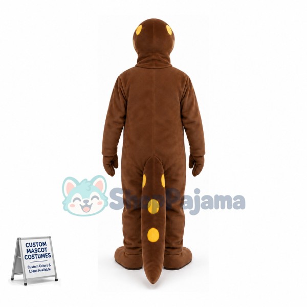 Thin Brown Spotted Dinosaur Mascot Costume