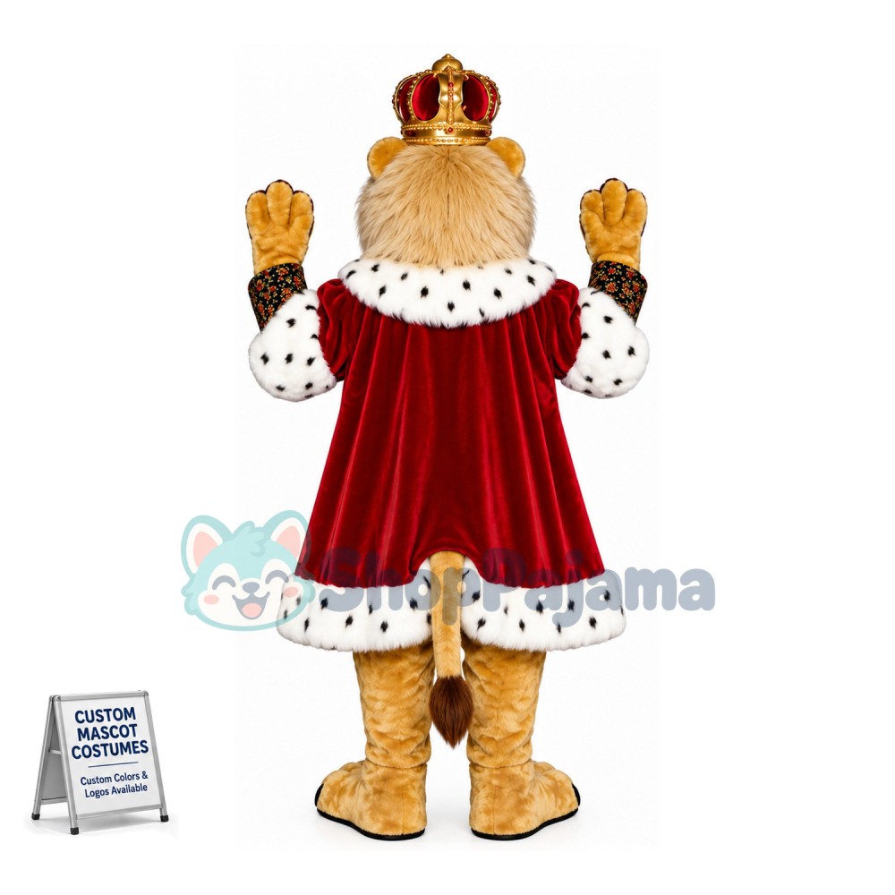 August Lion King In Fur Coat Mascot Costume