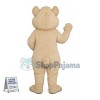 Beige Wolf With Wide Eyes Mascot Costume
