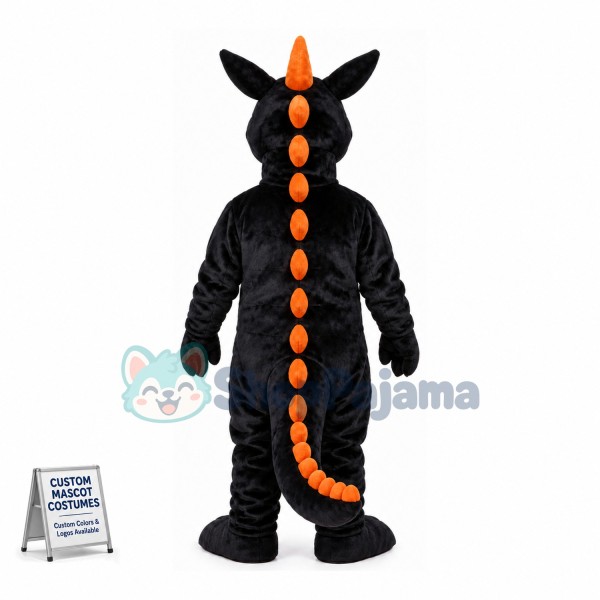 Black Dragon With Long Tongue Mascot Costume