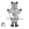 Sturdy Long Wool Gray Fox Mascot Costume