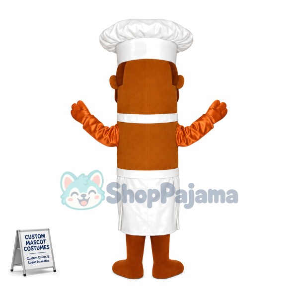 Ham Sausage In The Chef Apron Mascot Costume