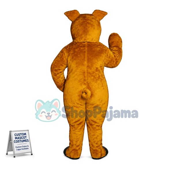 Brown Domestic Pig Mascot Costume
