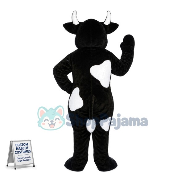 Black Cow With Blue Eyes Mascot Costume