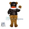 Aviator Bear In The Jacket Mascot Costume