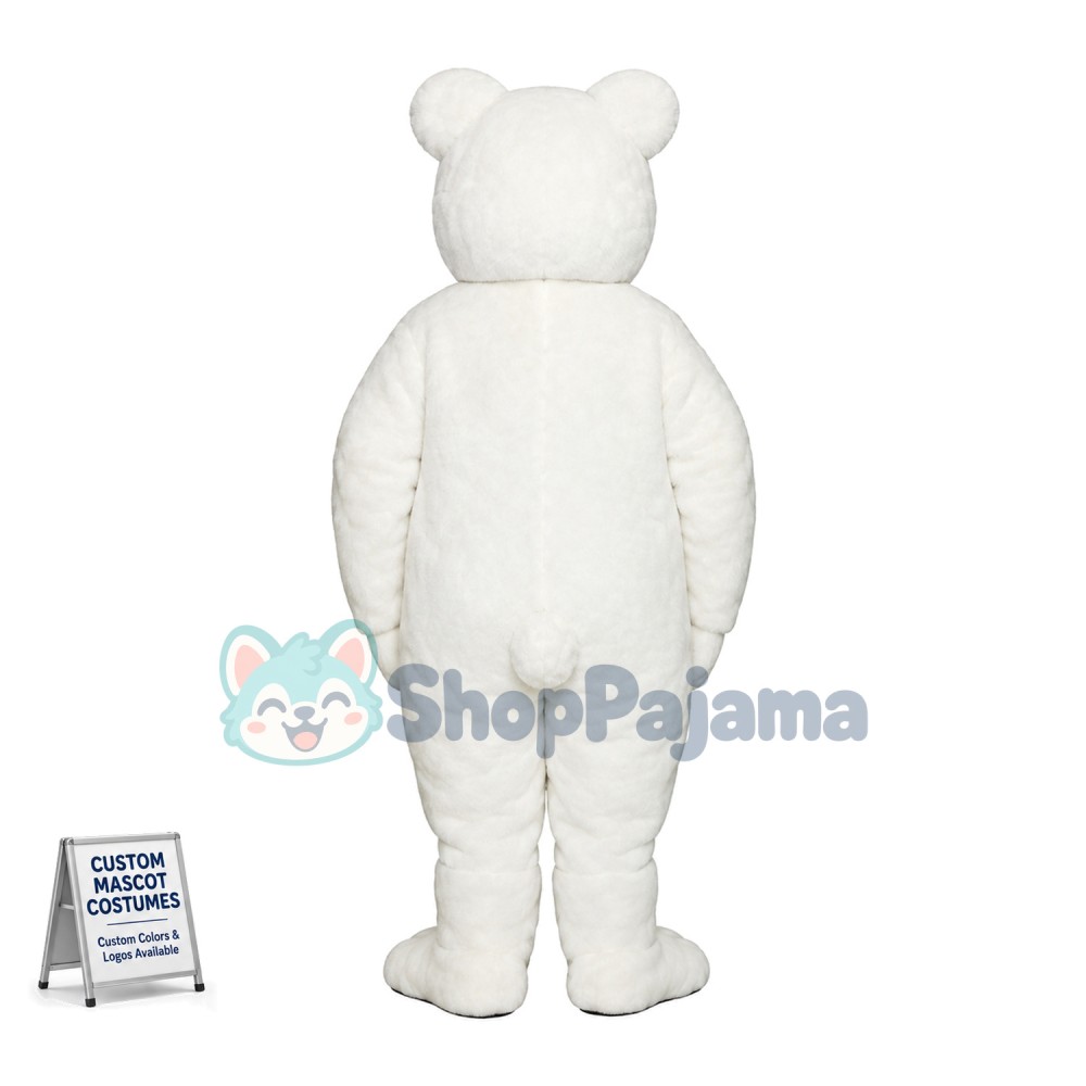 Adult Snow White Bear Mascot Costume