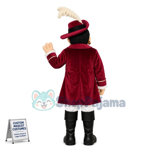 Sheriff Wearing Feather Hat Mascot Costume