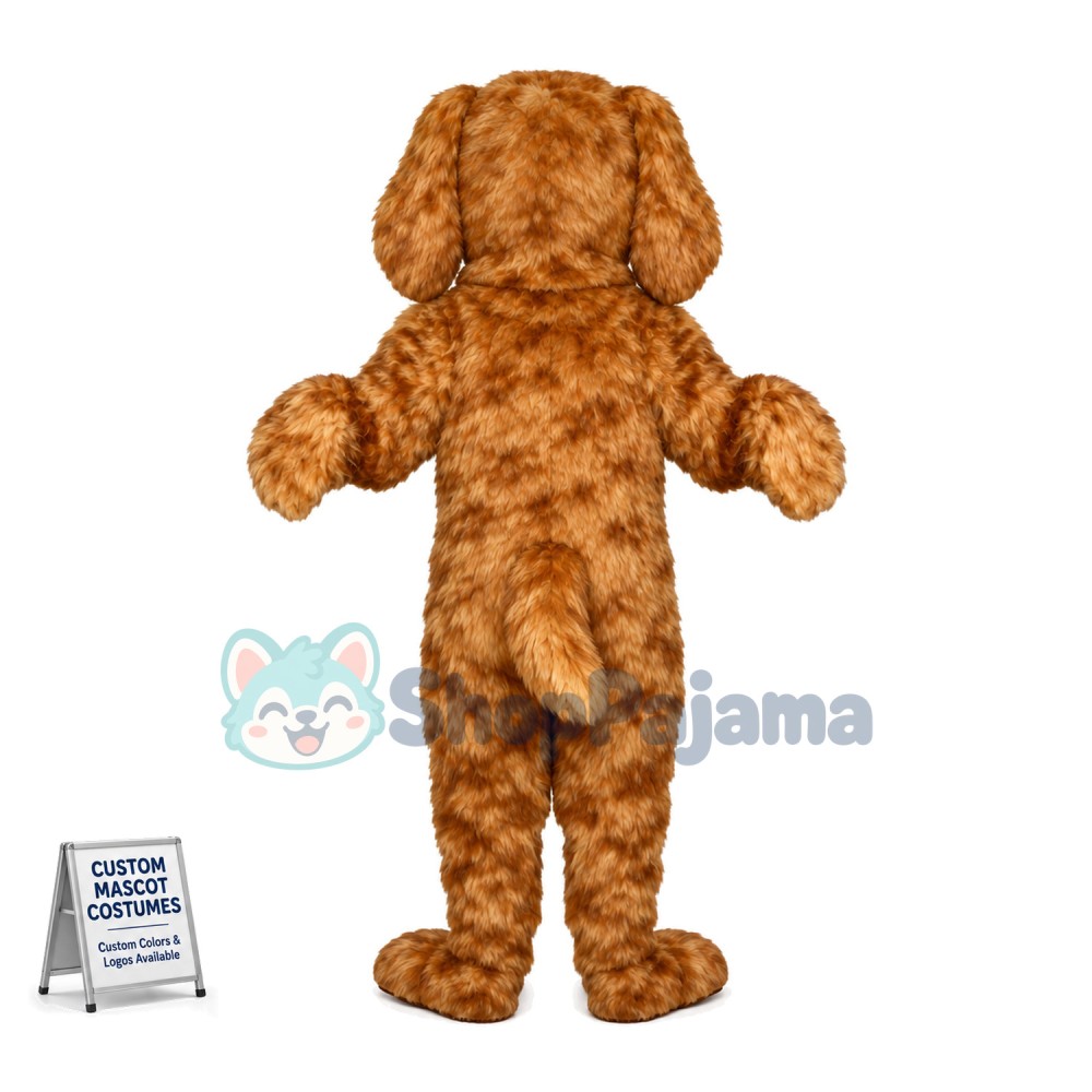 Obedient Long-haired Poodle Mascot Costume