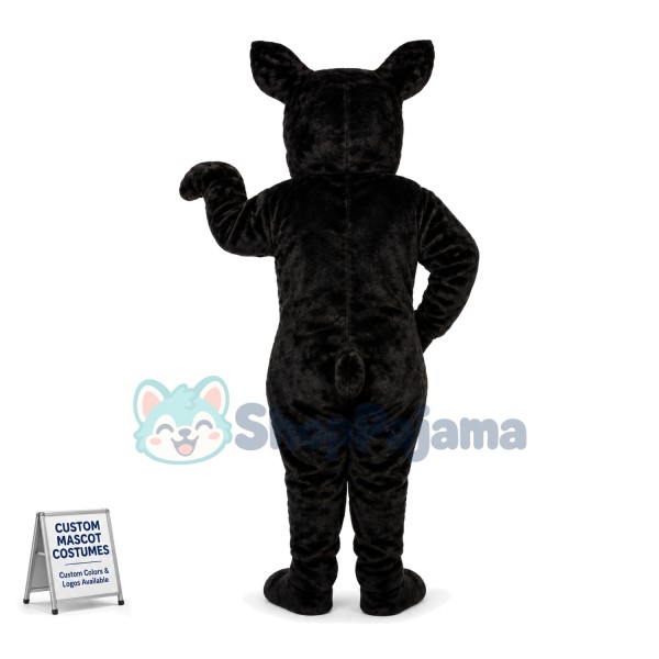 Black Dog With Patches Mascot Costume